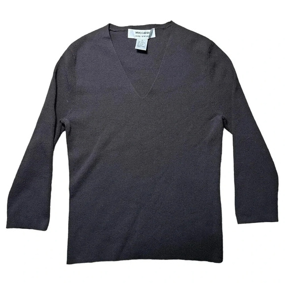 MUCCARDI Roma New York Silk V-neck Knit Brown Sweater Size Small - Picture 1 of 6